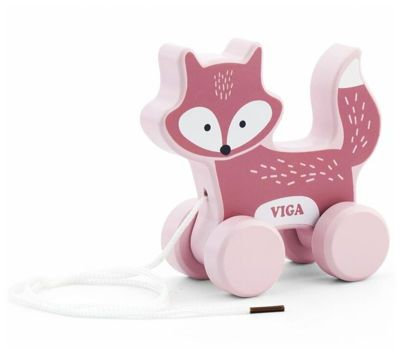 Каталка-игрушка Viga Лиса (44002) розовый