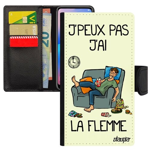 фото Чехол-книжка на смартфон iphone 8, "не могу - мне лень!" юмор шутка utaupia