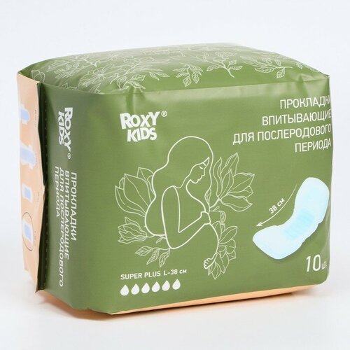 Roxy-kids Прокладки послеродовые SUPER PLUS 38 см, 10 шт.