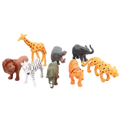 Фигурки TONG DE Jungle Animal 2A283, 8 шт. игровой набор фигурки дикие животные 5 штук dw 101 в пакете tongde