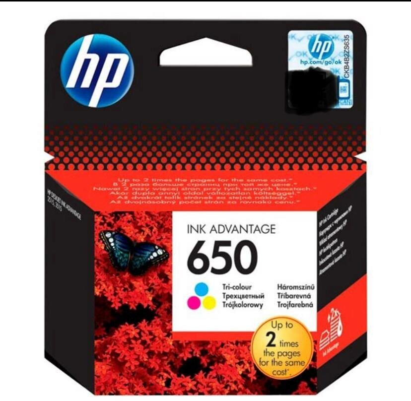 Картридж HP 650 CZ102AE, 200 стр, многоцветный