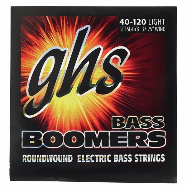 Струны для 5-струнной бас-гитары GHS 5L-DYB Boomers, никель-сталь - (40-120)