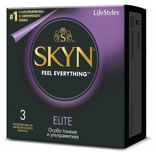 Купить Презервативы SKYN Elite особо тонкие № 3, бесцветный, синтетический латекс