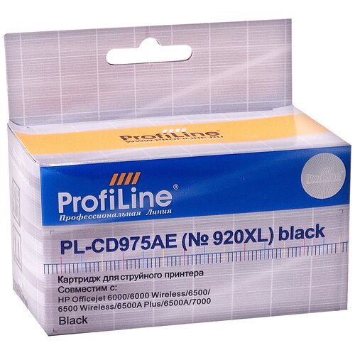 Картридж ProfiLine PL-CD975AE-Bk, 1200 стр, черный чернильный картридж ciss для hp 920 hp 920 hp 920xl с чипом для принтера hp officejet 6000 6500 6500a 7000 7500 7500a