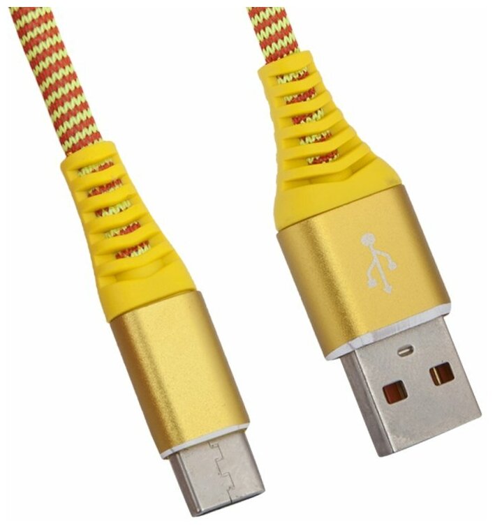 USB кабель "LP" Type-C "Носки" (желтый/блистер)