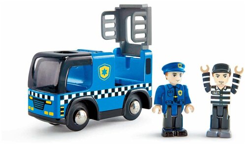 Набор машин Hape Полицейская машина с сиреной E3738, 9.5 см, синий