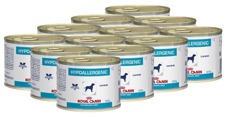 Влажный корм для собак Royal Canin Hypoallergenic, при аллергии 1 уп. х 12 шт. х 200 г