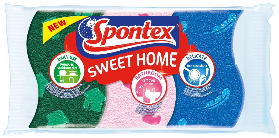 Набор целюлозных губок для дома Spontex Sweetome (3шт)