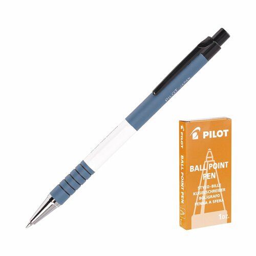 Ручка шариковая автоматическая, узел 0,7 мм, чернила синие масляная основа, корпус Soft Touch, корпус синий