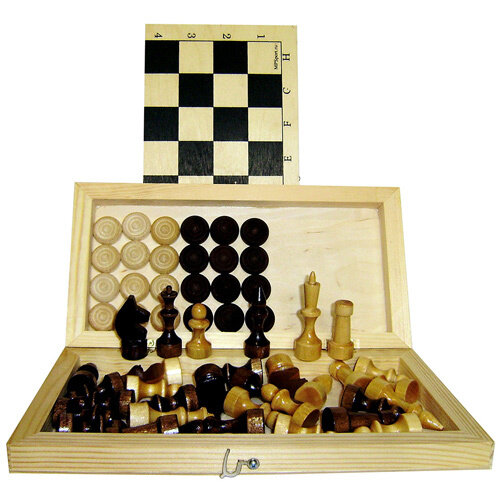 Игра 2 в 1 Шахматы, шашки малые 02-38