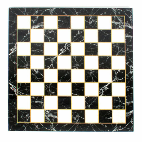 Шахматная доска лакированная, Черный мрамор