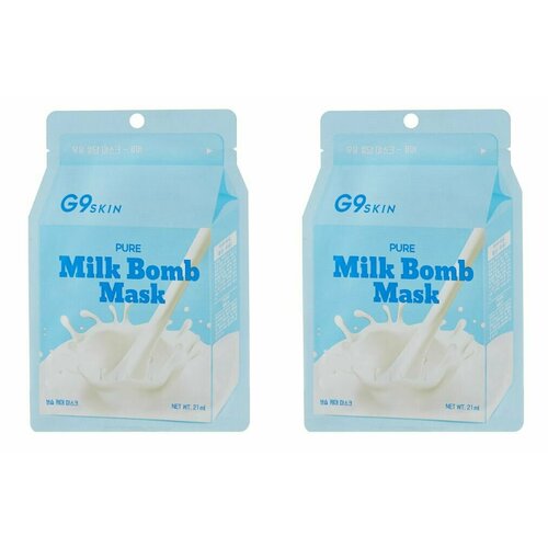 G9SKIN Маска для лица тканевая Milk Bomb Mask Pure, 25 мл, 2 шт