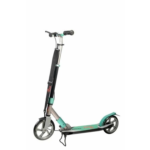 Самокат городской складной ORZ с ручным тормозом, колеса 200 мм, подшипники ABEC-9, серый / черный