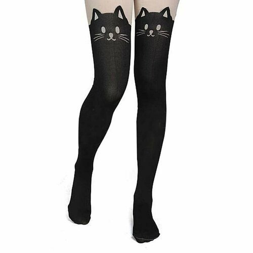 Колготки ESS для девочек, размер 40/42, серый, черный