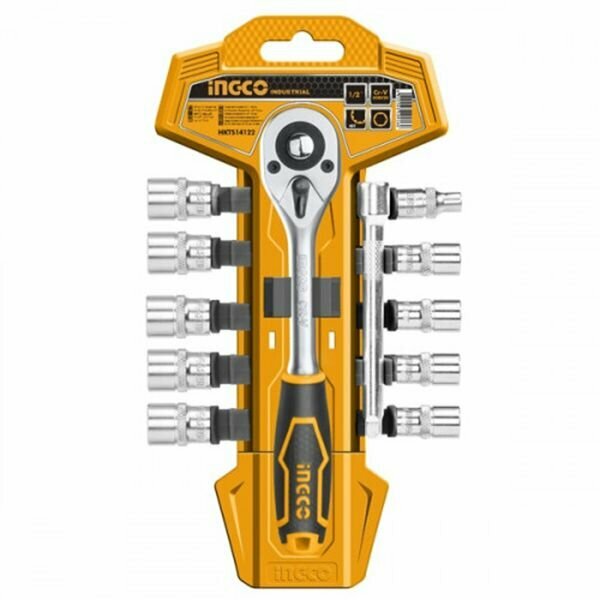 Набор головок 12 пр, трещетка 1/4, 5-14 мм INGCO HKTS14122