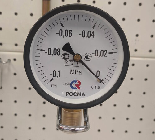 Изображение товара Вакуумметр технический ТВ-510Р-0,1.0 МПа (-100.0 кПа), класс точности 1,5, М20х1,5, поверка 12.2025 по 12.2027г.