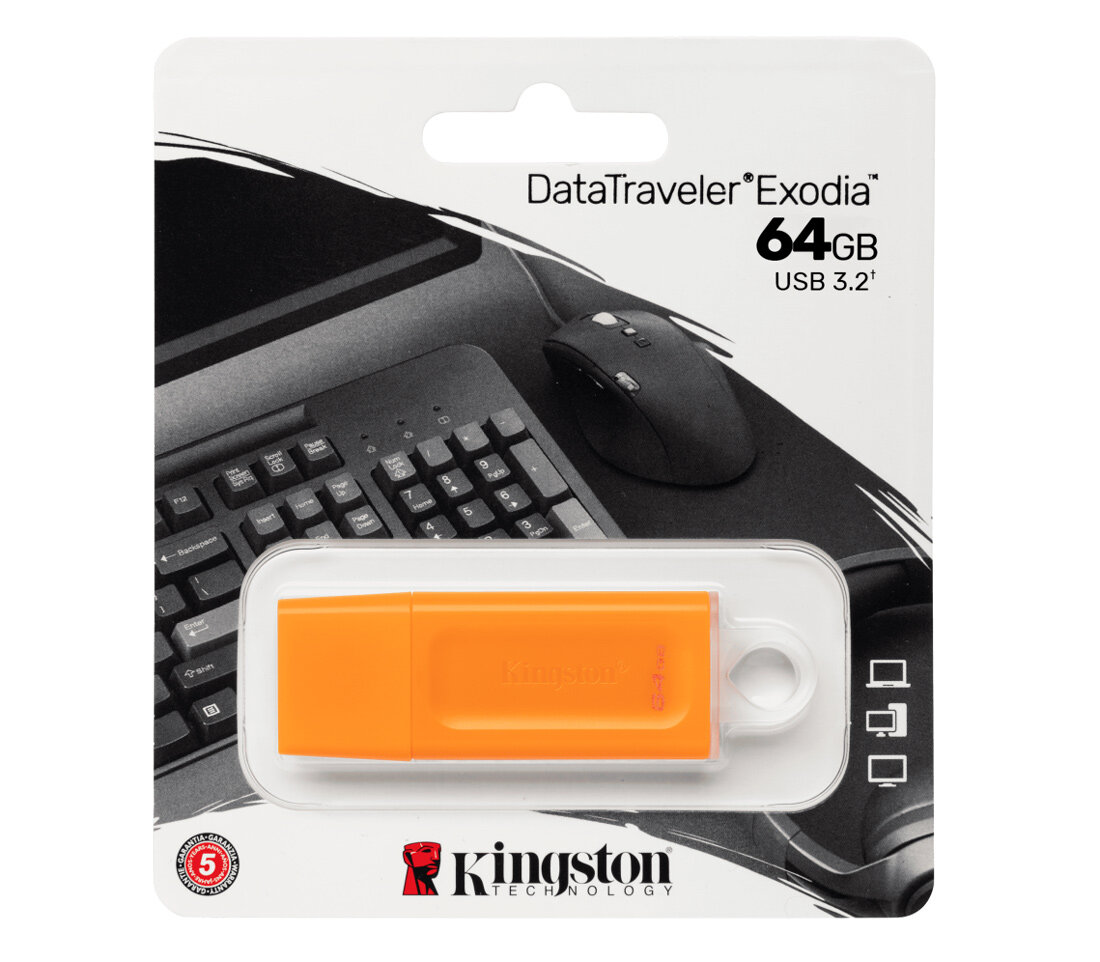 Накопитель USB 3.2 64GB Kingston DataTraveler Exodia, синий - фото №8