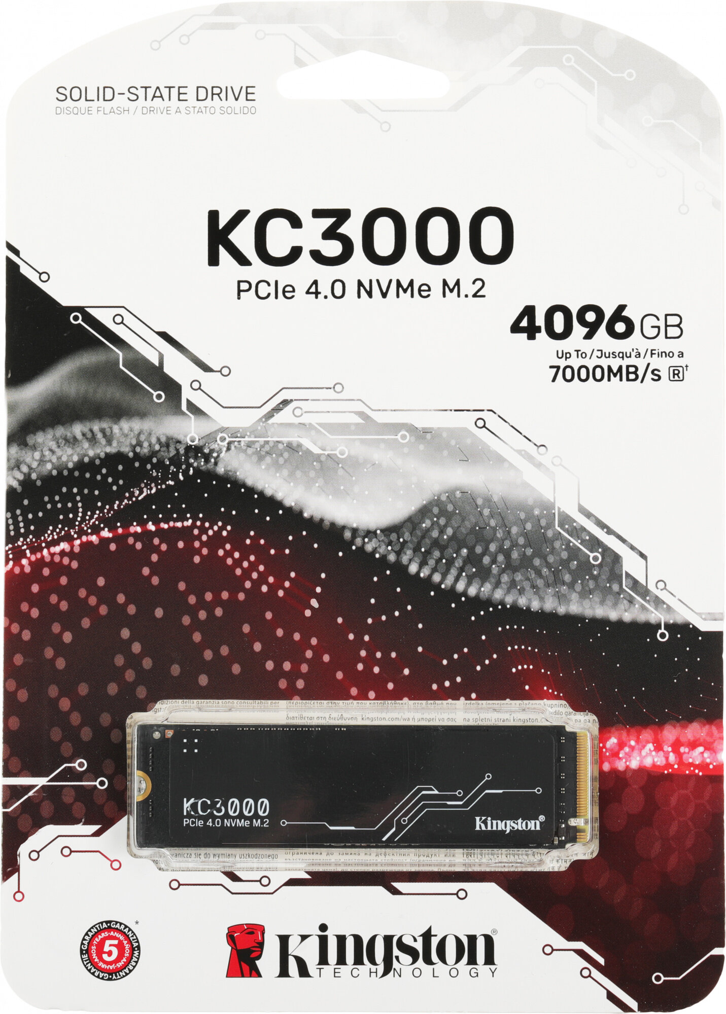 Накопитель SSD M.2 2280 Kingston KC3000 4TB PCI-E 4.0 x4 NVMe 3D TLC 7000/7000MB/s IOPS 1000K/1000K MTBF 2M 3,2 PBW graphen heatsink - фото №5