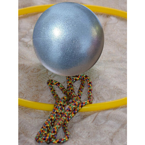 фото Мяч для художественной гимнастики с блёстками d 15 см. серебристый hawk
