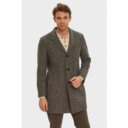 Пальто KANZLER демисезонное, силуэт полуприлегающий, средней длины, без капюшона, подкладка, внутренний карман, карманы, размер 182-112-100, коричневый