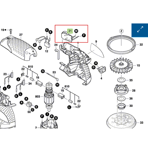 Регулятор оборотов GEX 125-1 AE BOSCH 2609120266 шлифмашина эксцентриковая bosch gex 125 1 ae 0 601 387 500