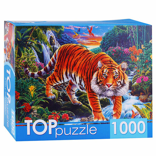 Пазлы 1000 TOPpuzzle Тигр у водопада пазлы кбтп500 4198 toppuzzle пазлы 500 элементов бегущий табун и 4665305741988