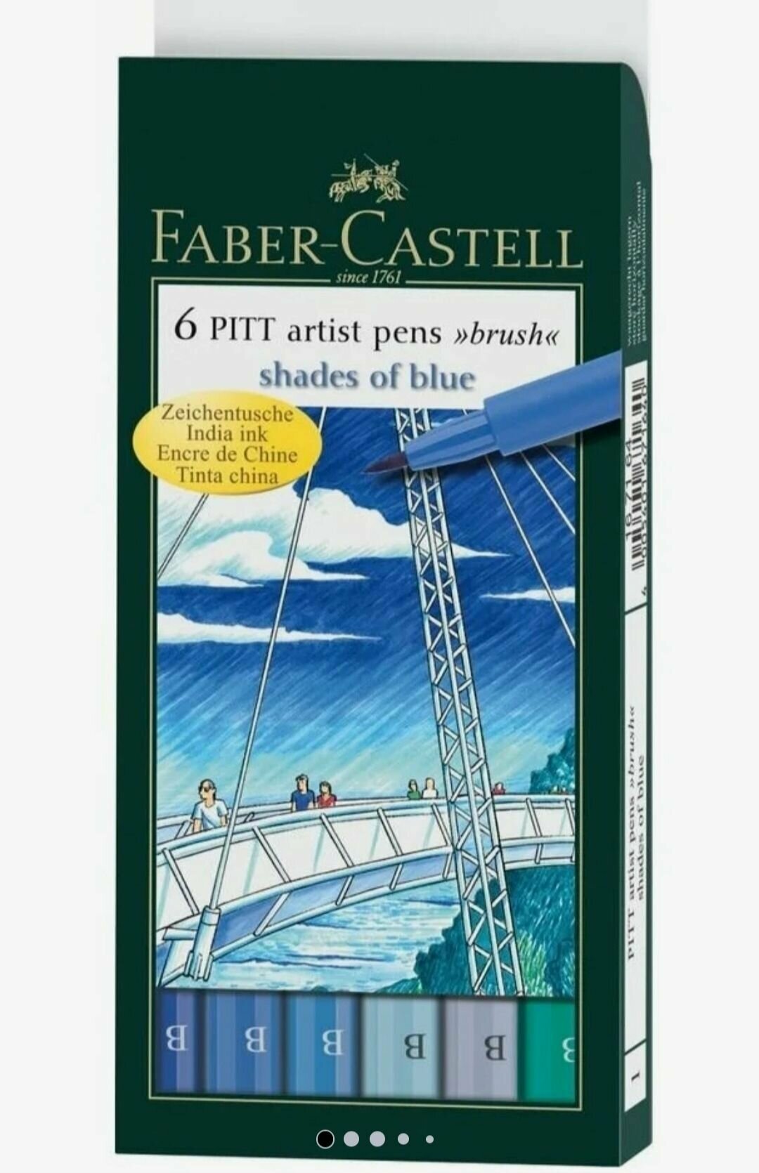 Faber-Castell набор капиллярные ручки Brush blues 6цв