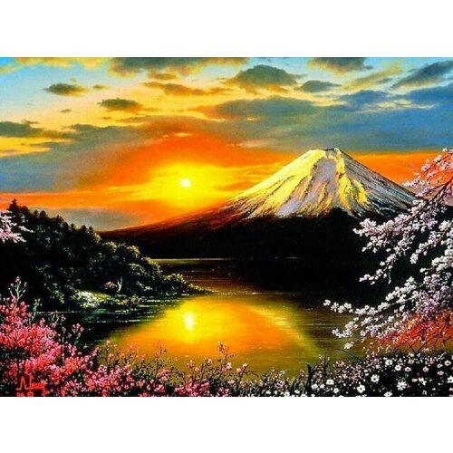 Картина по номерам Восход на горе Фудзияма 40х50 GX3087 картина по номерам храм на горе 40х50 см