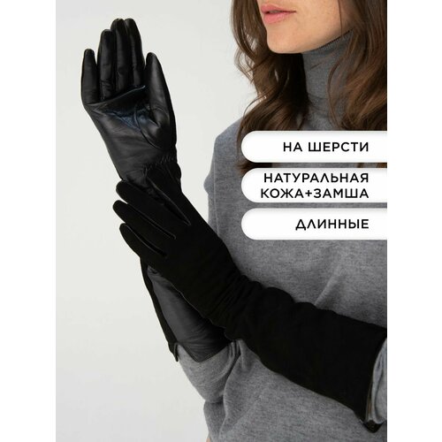 фото Перчатки farella, размер 7, черный