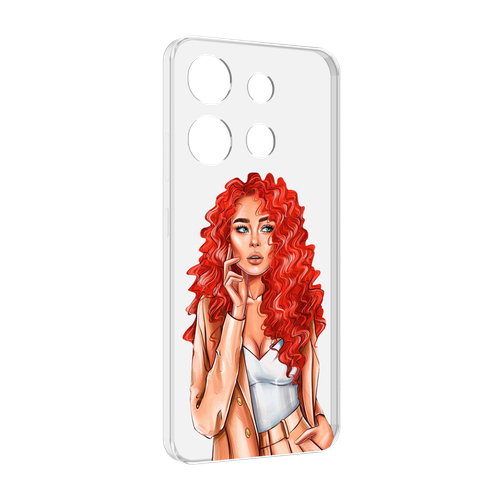 Чехол MyPads девушка-с-яркими-волосами женский для Infinix Smart 7 задняя-панель-накладка-бампер
