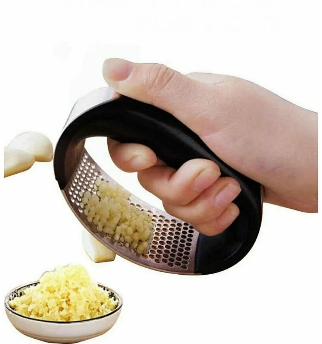 фото Чесночная пресс-терка для чеснока из нержавеющей стали, чеснокодавилка, пресс для чеснока