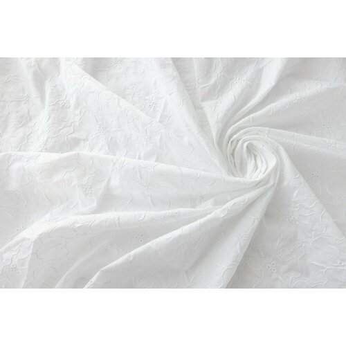 Ткань шитье белого цвета с крупными цветами