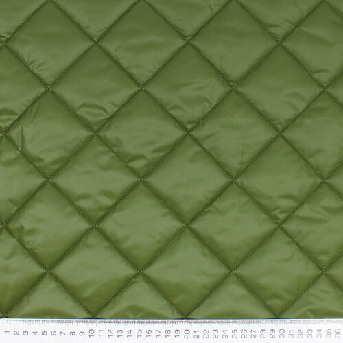 Ткань курточная зеленая стежка 100х140 см курточная ткань стежка ромбы черный оникс
