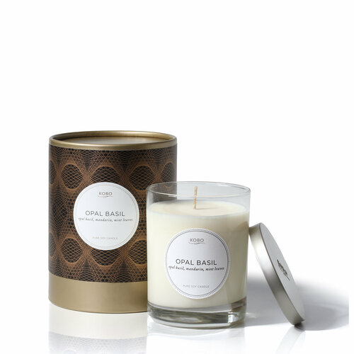KOBO Свеча OPAL BASIL большая в стекле 312 гр
