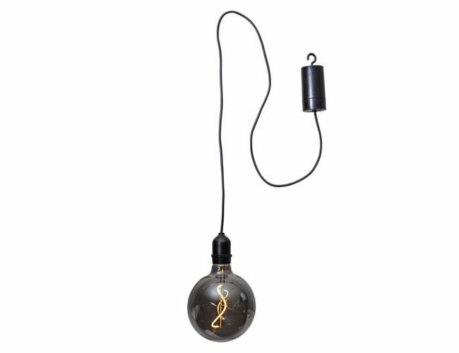 Подвесной светящийся стеклянный шар "Эдмон", тёплый белый LED-огонь, 12.5х19.5 см, таймер, батарейки, уличный, STAR trading