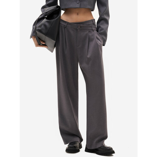 фото Бриджи toptop, прямой силуэт, повседневный стиль, карманы, размер 44, серый