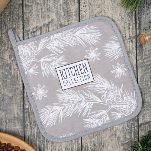 Прихватка Этель Рождественские ветки 19х19 см 100 хл ватин 250 гм2 513₽