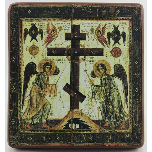 Икона Прославление Креста, деревянная иконная доска, левкас, ручная работа (Art.1300М)