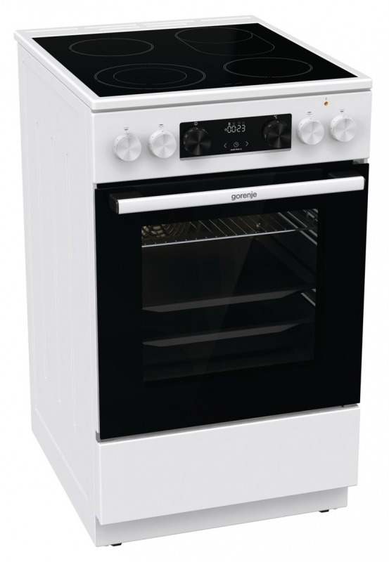 Плита Электрическая Gorenje GECS5C70WA белый/черный стеклокерамика (без крышки)