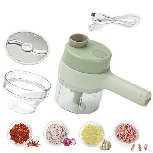 Измельчитель кухонный электрический для овощей Многофункциональная овощерезка мультислайсер Портативный мини блендер кухонный комбайн 719₽