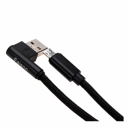 Кабель USB - микро USB FaisON FX5 TURN, 1.0м, 2.1A, цвет: чёрный