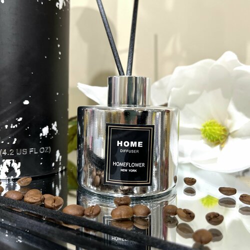 Диффузор ароматический для дома с палочками Home aroma 120 ml silver