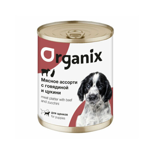 Organix консервы Консервы для щенков Мясное ассорти с говядиной и цукини 22ел16 44115, 0,1 кг