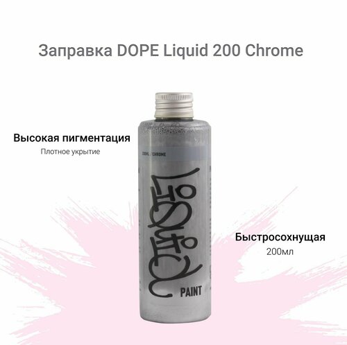 Заправка для маркеров и сквизеров для граффити и теггинга Dope Liquid paint 200ml silver серебро