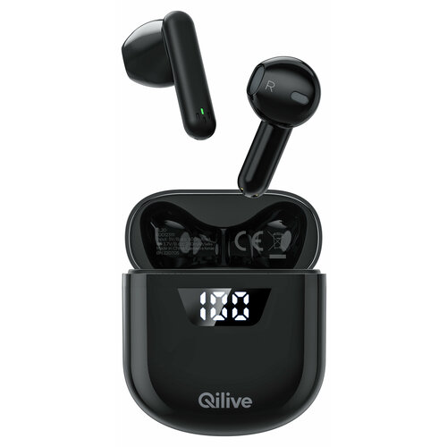 Наушники беспроводные Qilive TWS 1332 с функцией Bluetooth черные 1947₽