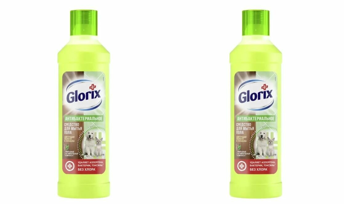Средство для мытья пола Glorix Цветущая Яблоня и Ландыш, 2х1 л