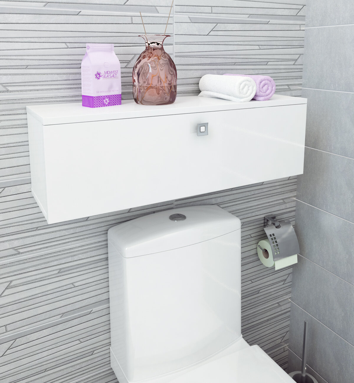 фото Шкаф для ванной комнаты, Виола без декора 1 дверь , белый, 20*70*19