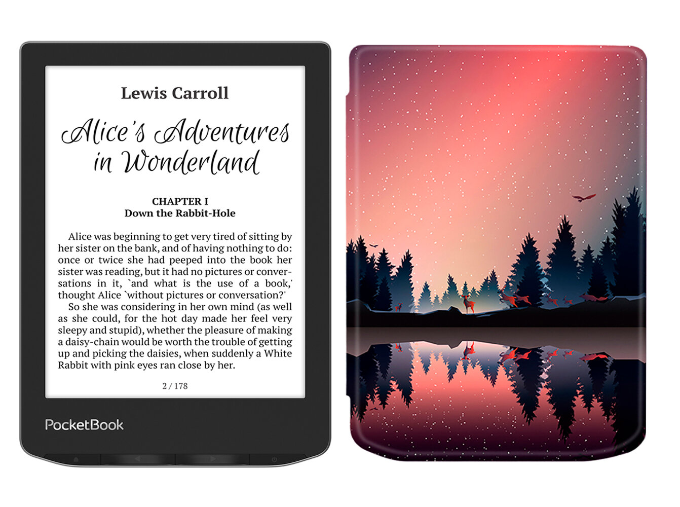 Электронная книга PocketBook 629 Verse, серый с обложкой ReaderONE Forest