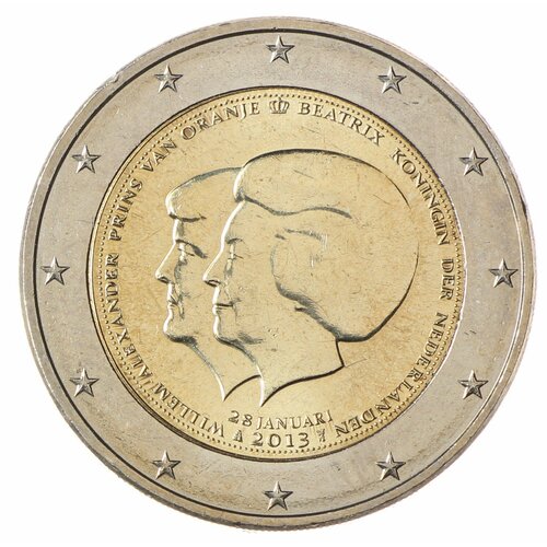 Нидерланды 2 евро 2013 отречение от престола королевы Нидерландов Беатрикс