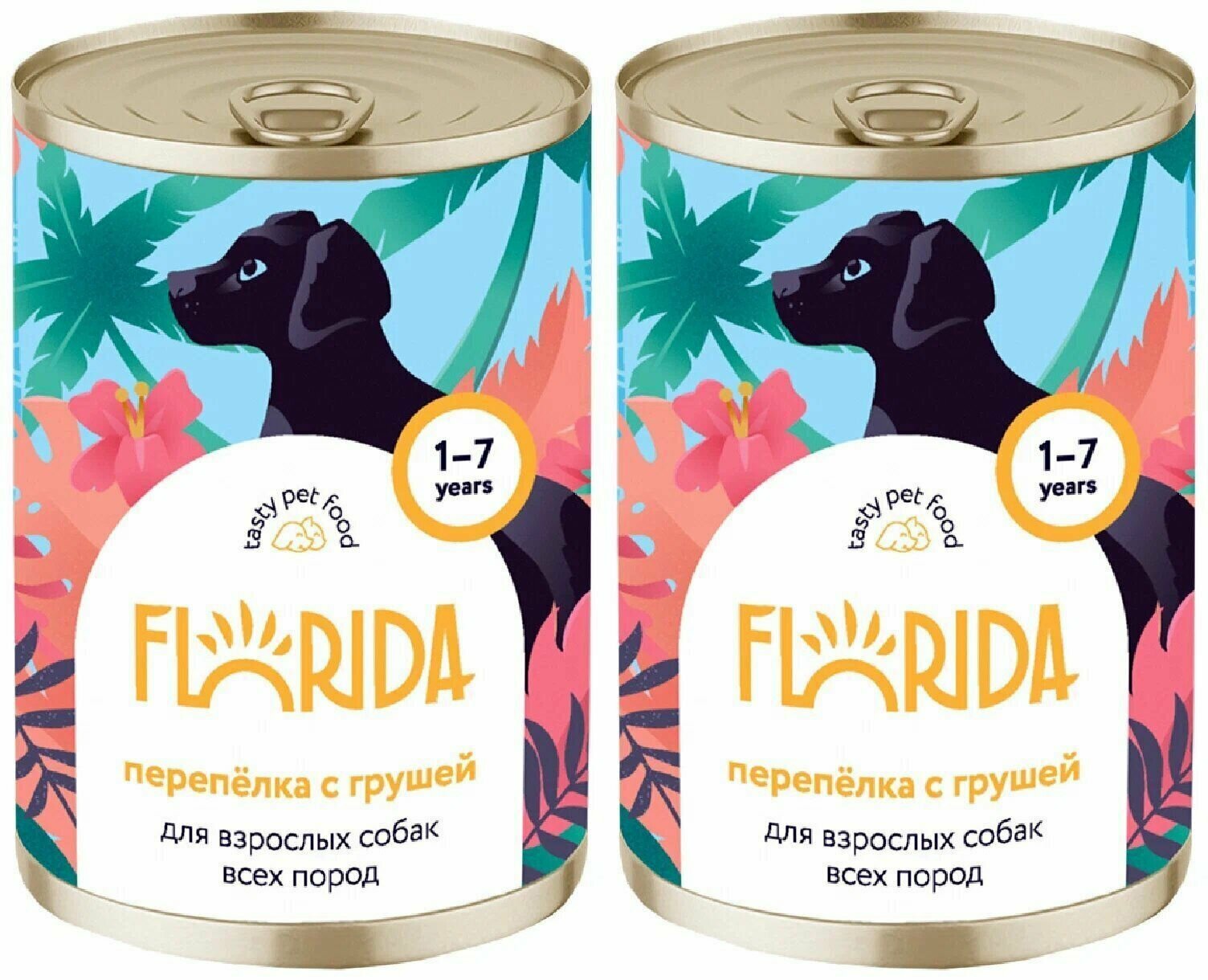 Florida Консервированный корм для собак Перепёлка с грушей, 240 г, 2 шт